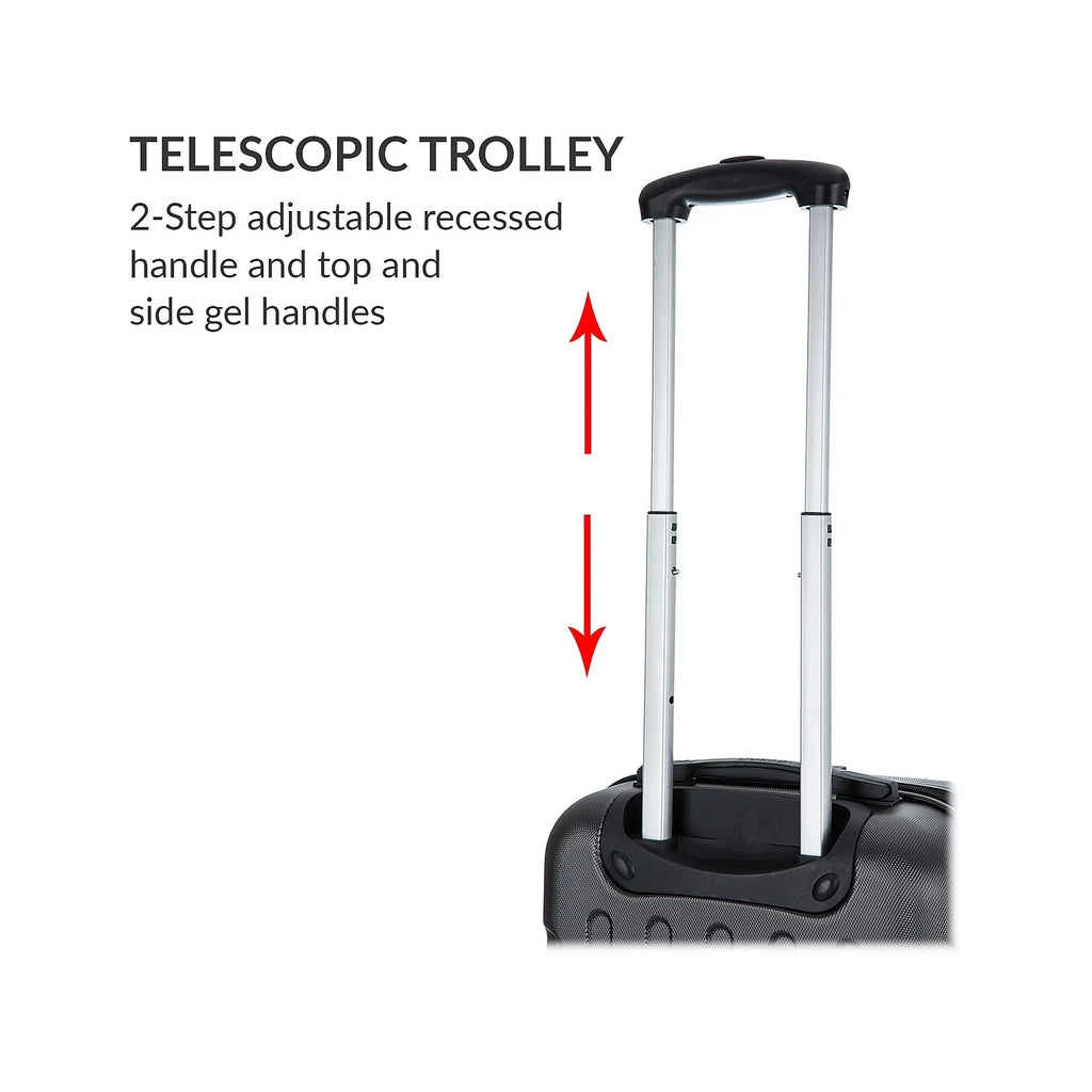 Intely 2-Piece Plastic Luggage Set Black (-)