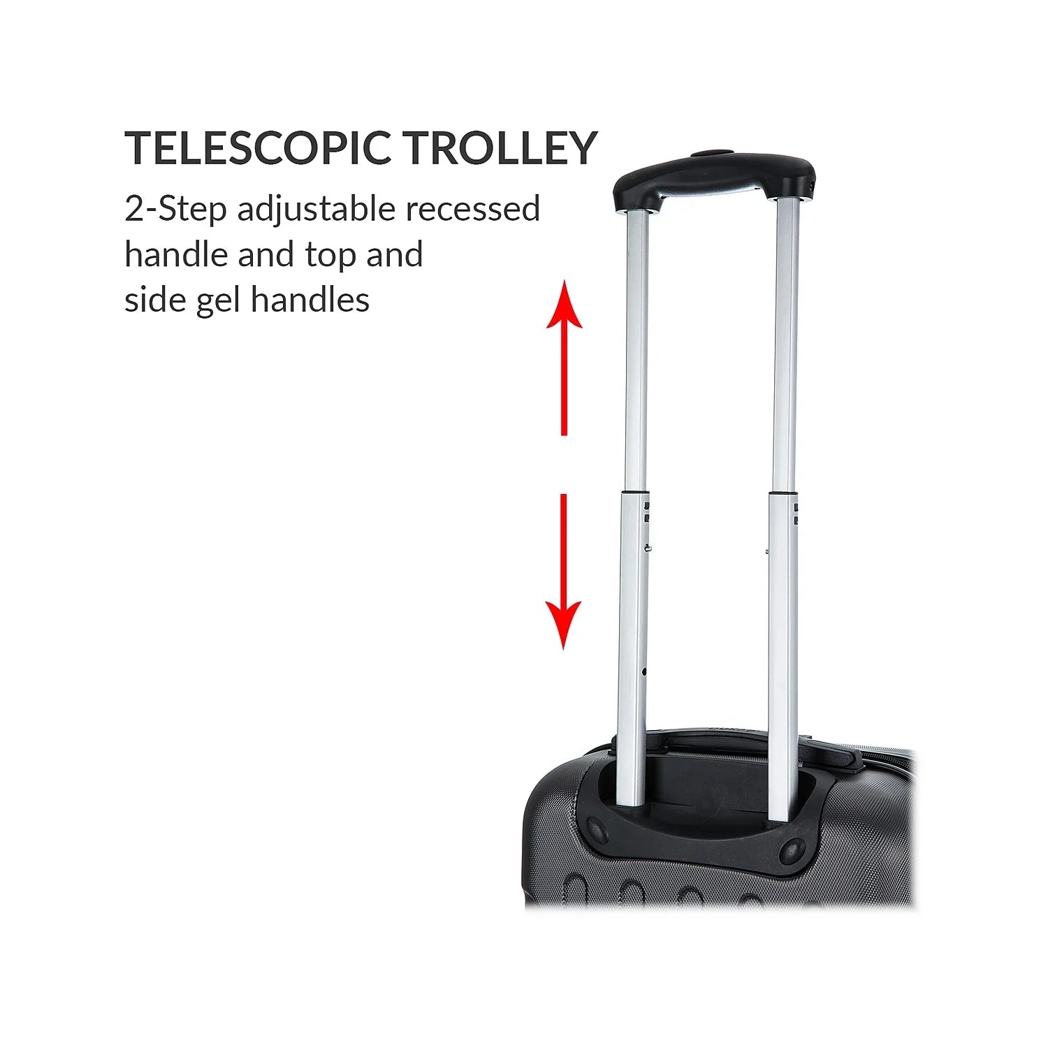 Intely 2-Piece Plastic Luggage Set Black (-)