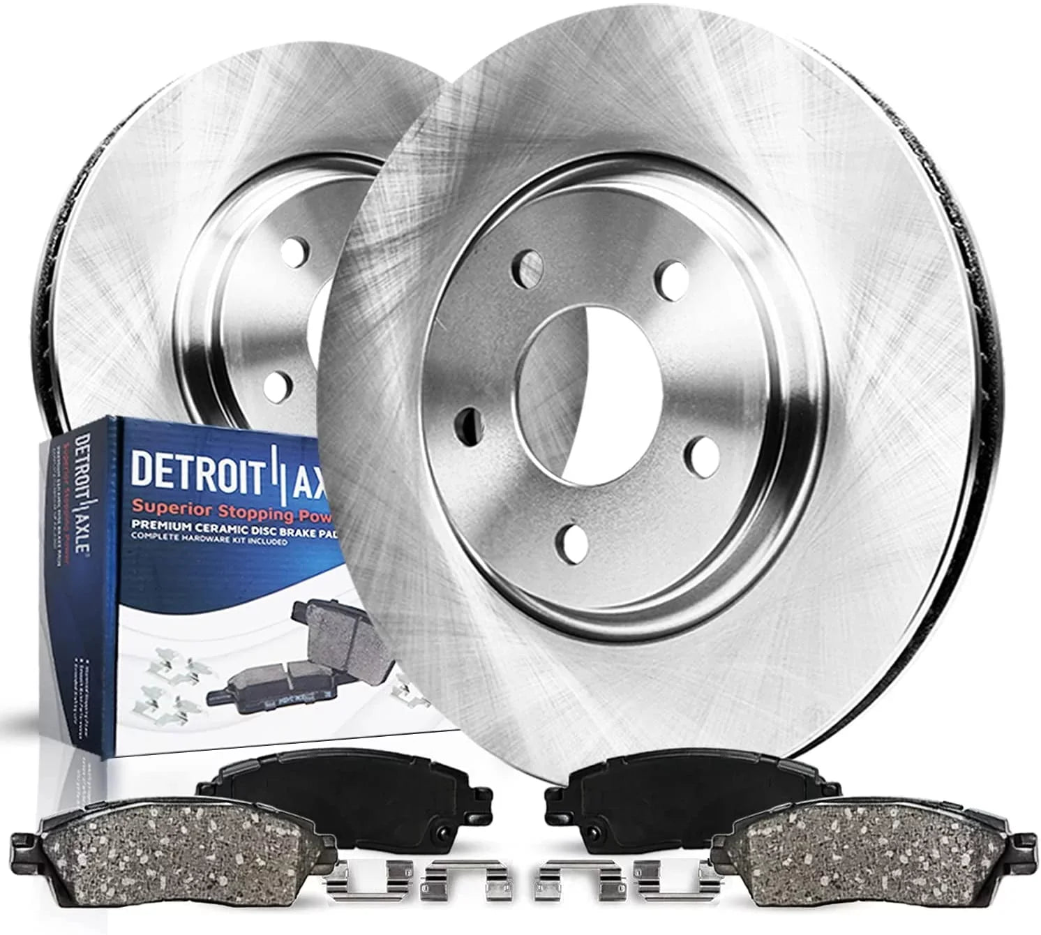 Detroit Axle - Front Brake Kit for 1998-2002 Ford Crown Victoria Mercury Grand Marquis Lincoln Town Car Disc Brake Rotors and Ceramic Brakes Pads 1999 2000 2001 Replacement