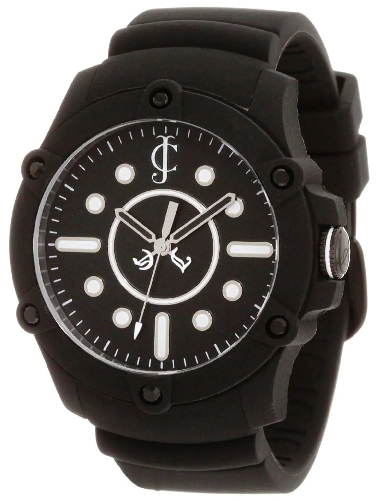 1900905 Women's Surfside Black Dial Black Silicon Strap Watch