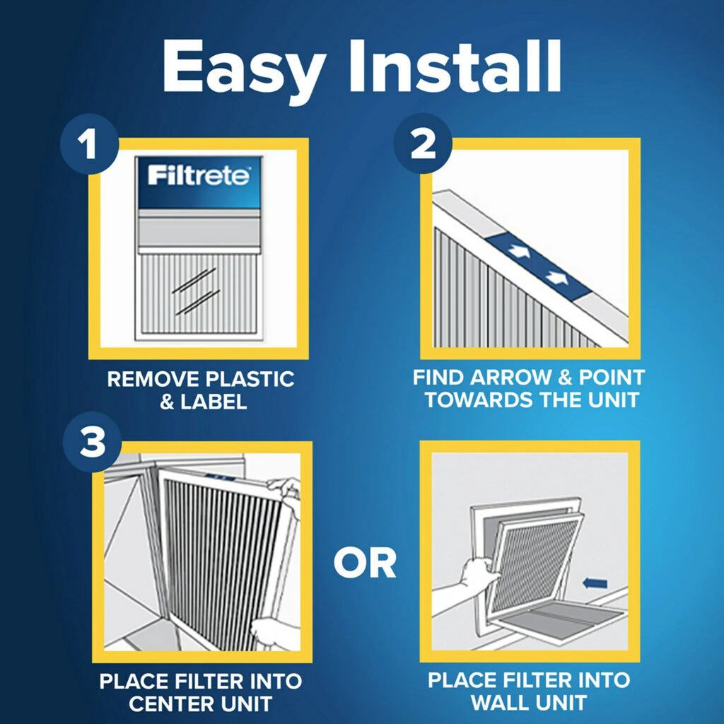 Filtrete 14x30x1 Air Filter,  1500  12, Advanced Allergen Reduction, 4 Filters