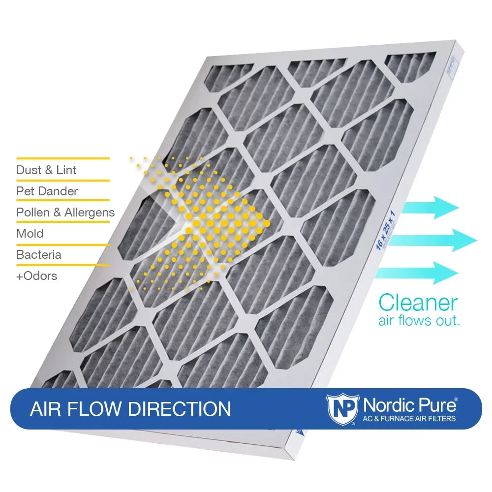 14x24x1 (13_3/4x23_3/4) Furnace Air Filters  8 Pleated Plus Carbon 3 Pack