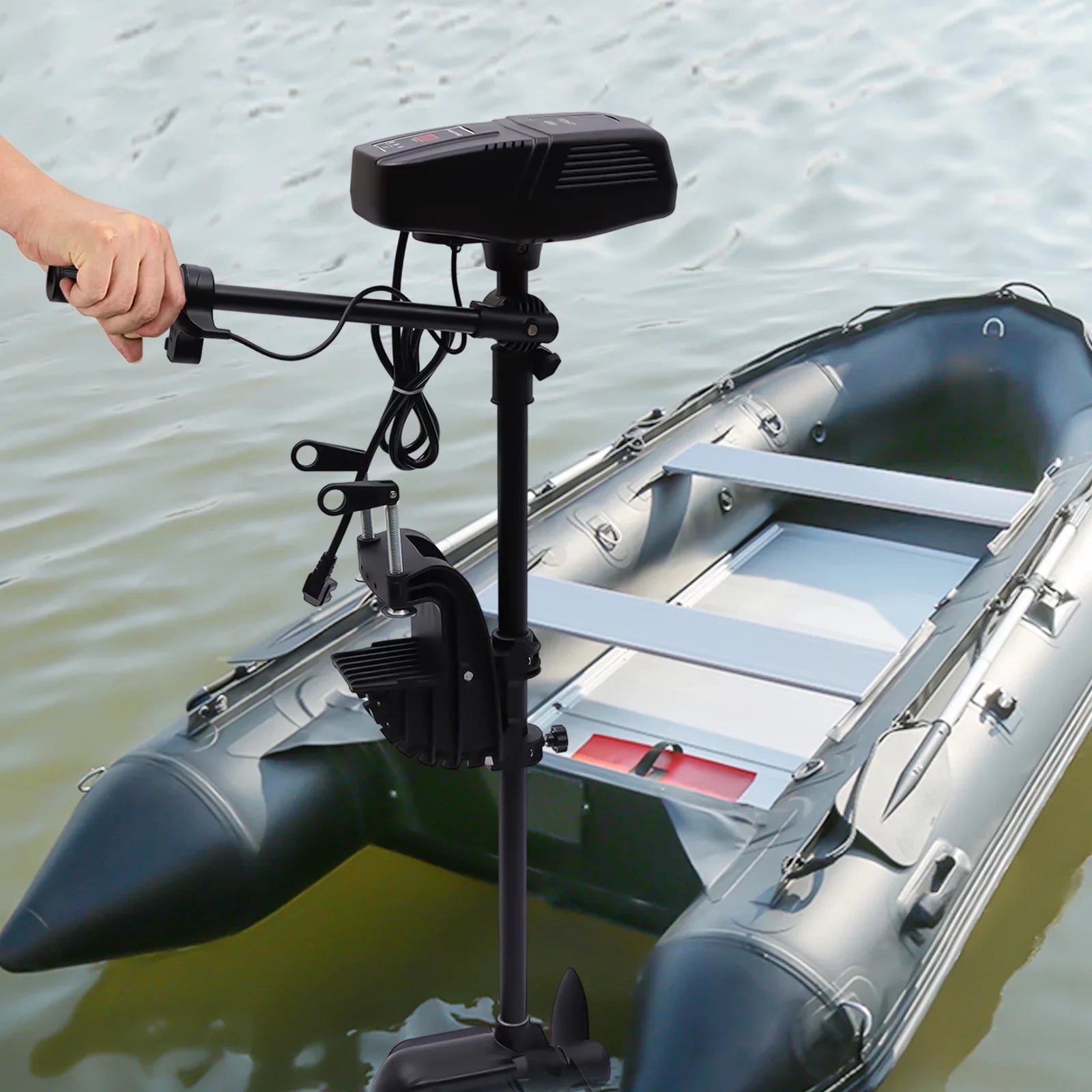 Aiqidi 48V 1400W Electric Trolling Motor Outboard Motor Fishing Boat Engine  Display 360° Rotatable Brushless Motor 2300RPM