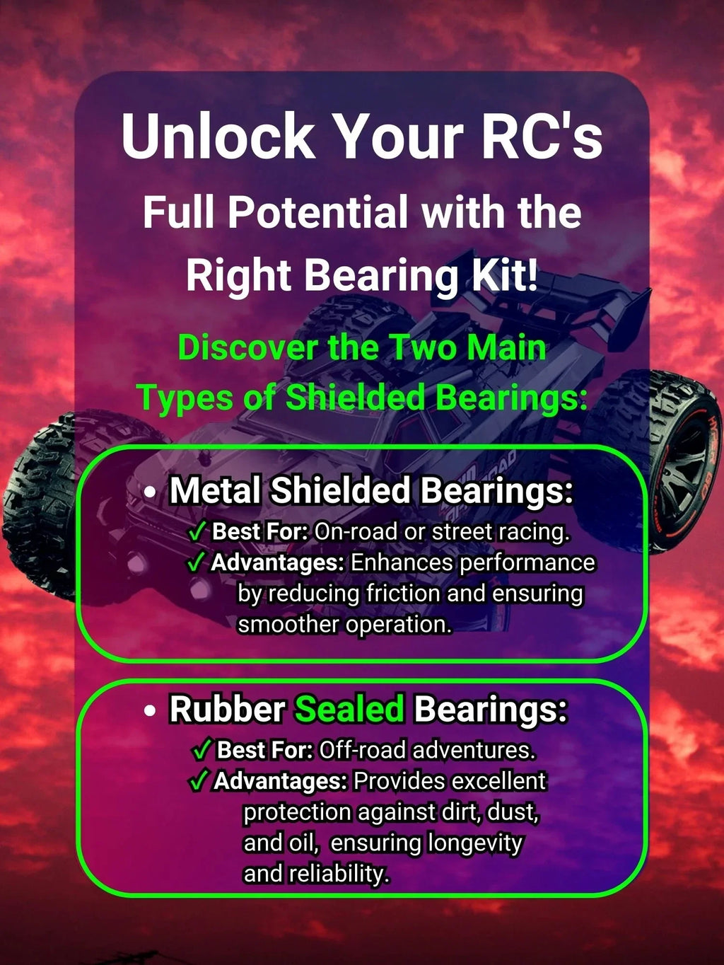 RCScrewZ Metal Shielded Bearing Kit durg004b for Team Durango /  Car - Complete Set