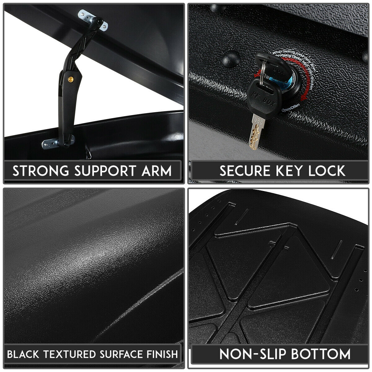 Teledu Waterproof Vehicle Roof Mount Travel Storage Box Car Top Cargo Carrier with Lock