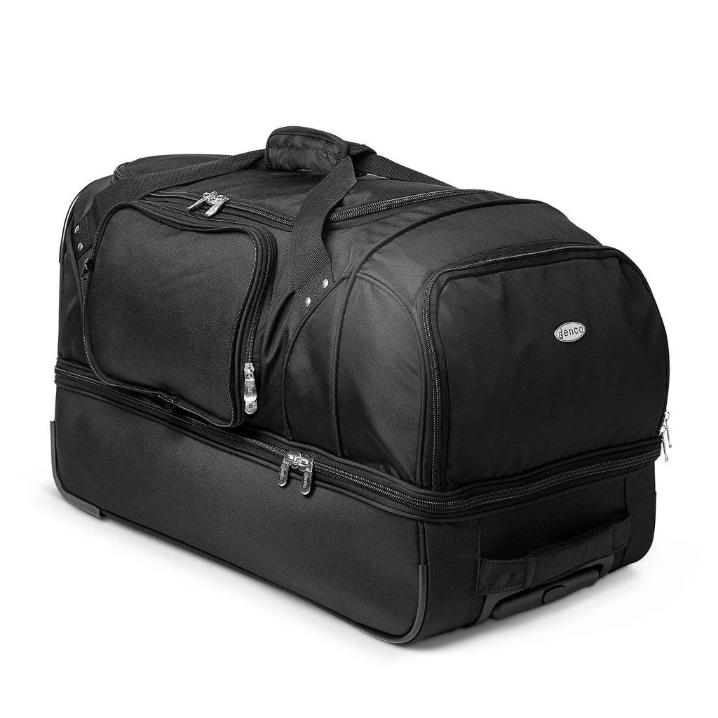 Philadelphia Eagles Black 27'' 2-Wheel Drop Bottom Rolling Duffel Bag