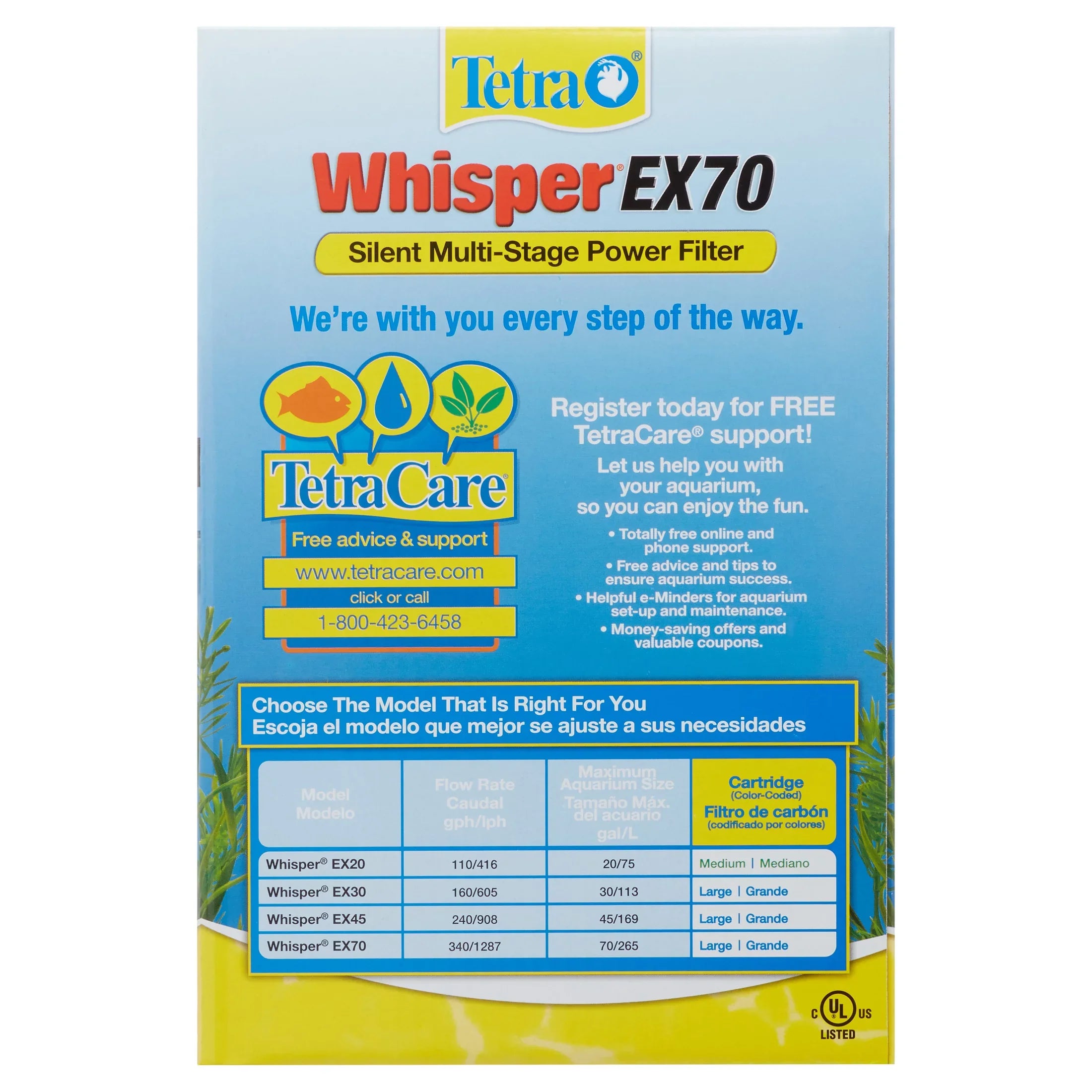 Tetra Whisper Ex Power Filters - Ex-70 (340 Gph) 45-70 Gallons