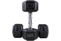 Clean Nut - Hex Rubber Dumbbells with Metal Handles  - 15LB Pair