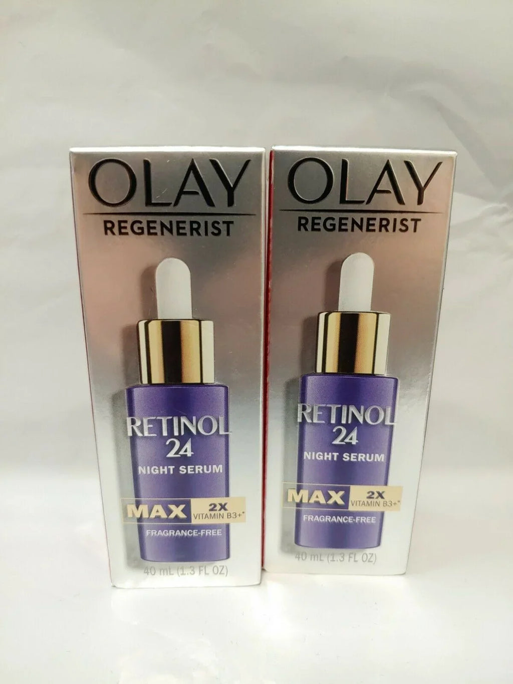 2 Olay Regenerist Retinol 24 Night Serum  Fragrance Free 1.3 oz, #9400