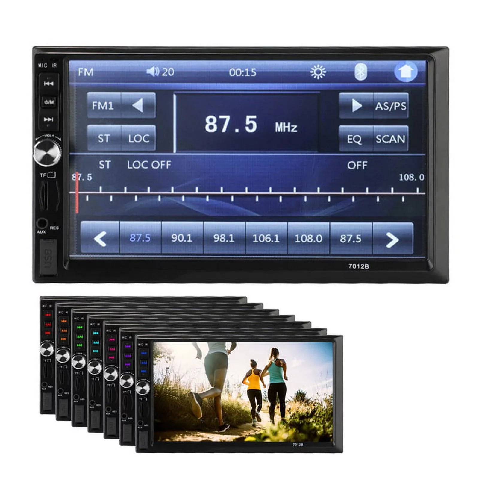 Polarlander Car Stereo Car Audio Double Din 7-inch  Touch Screen Car radio Player with Multimedia     /4/3 mirror link function Bluetooth with 4LED backup camera