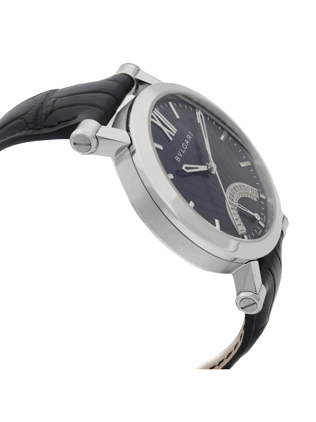 Bvlgari Sotirio Retrograde Steel Black Dial Automatic Mens Watch