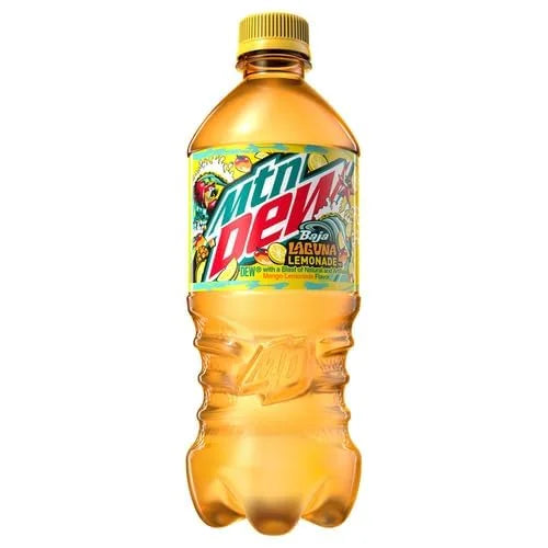 Mtn Dew Baja Flavors - Baja Laguna Lemonade, 20 Oz Bottle (24)