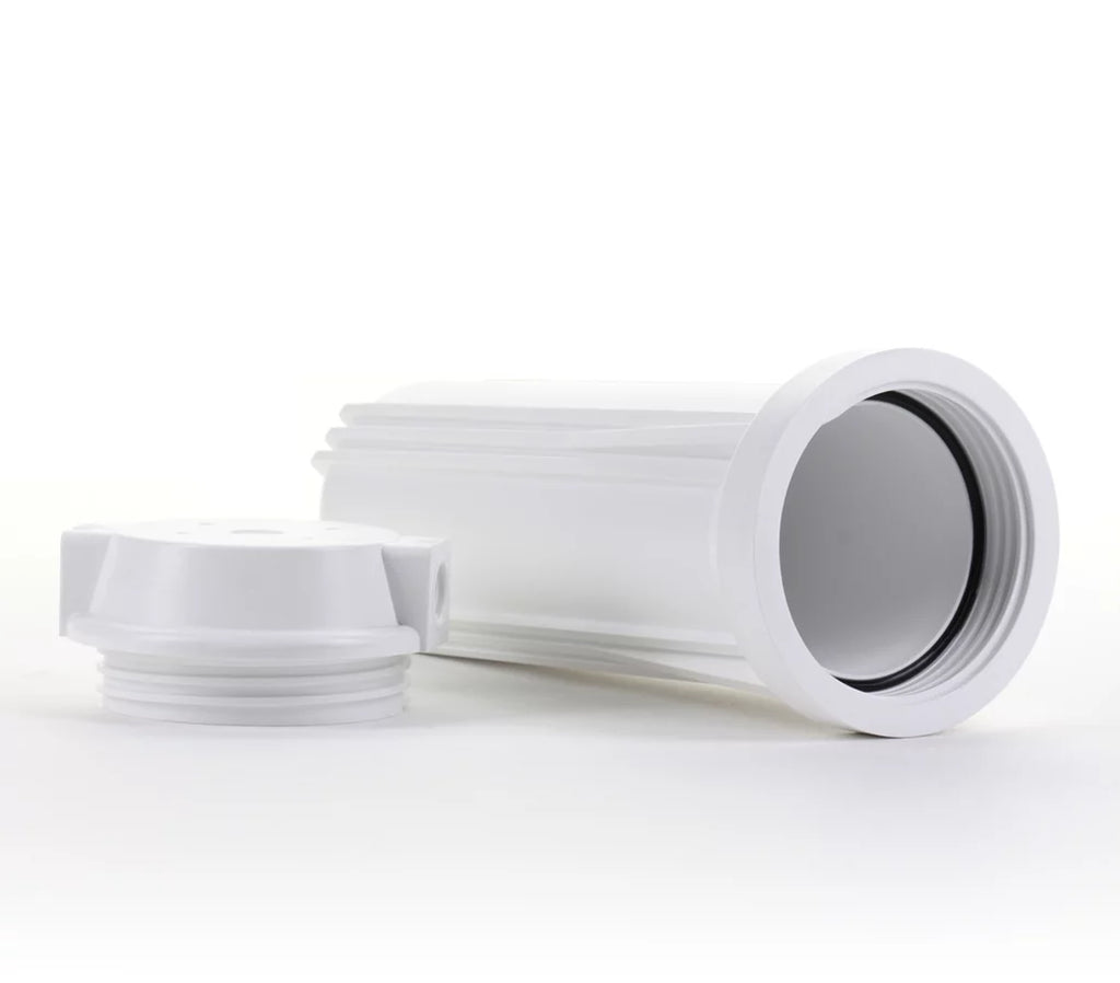 Hydronix -10WHWH12, 10" White Housing with White Flat Cap For  & Filtration Systems, 1/2" Ports