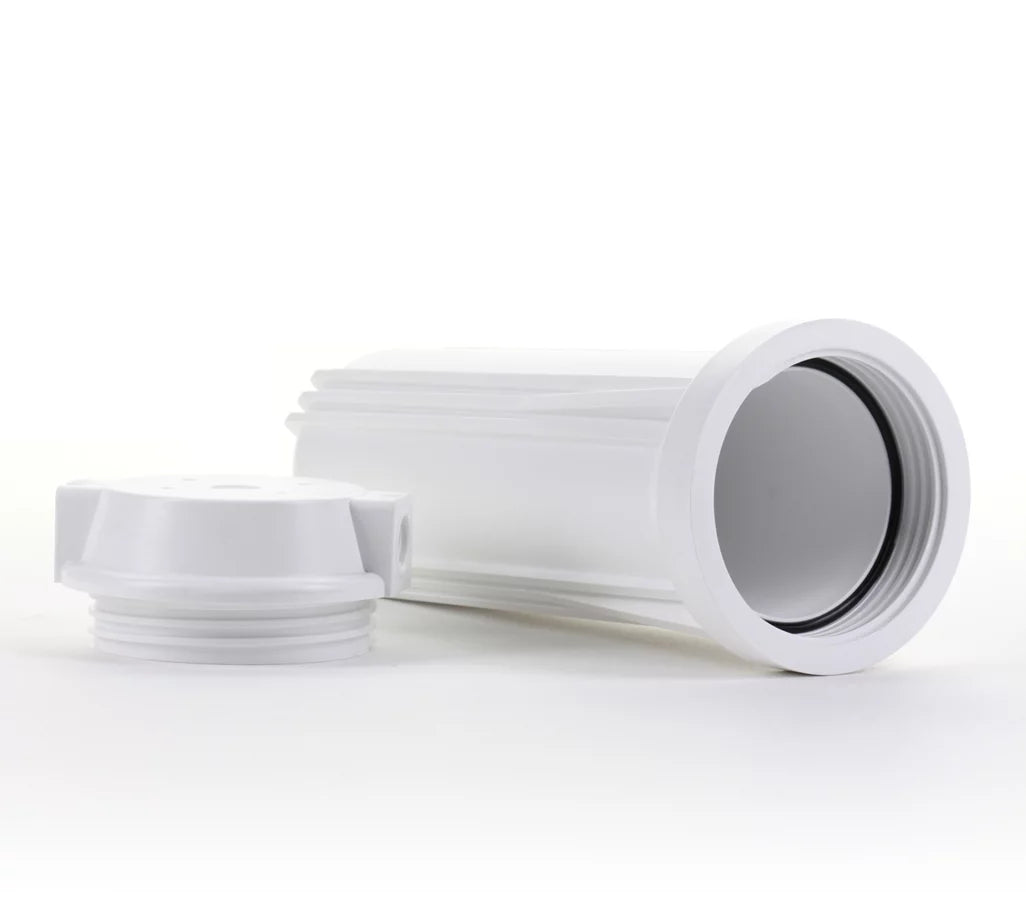 Hydronix -10WHWH12, 10" White Housing with White Flat Cap For  & Filtration Systems, 1/2" Ports