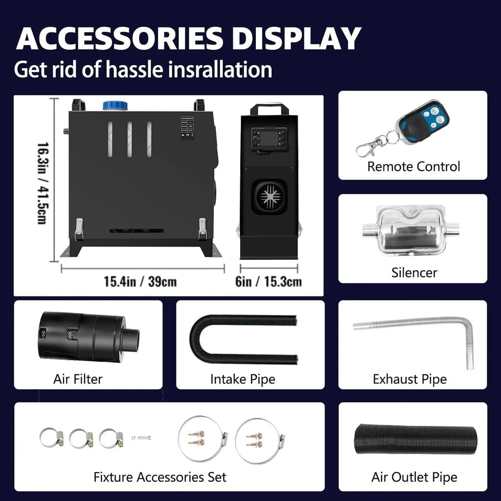 5-8KW Diesel Air Heater All in One Control and  Display, Fast Heating, for  Truck, Boat, Bus, Car Trailer, Motorhomes, Caravans