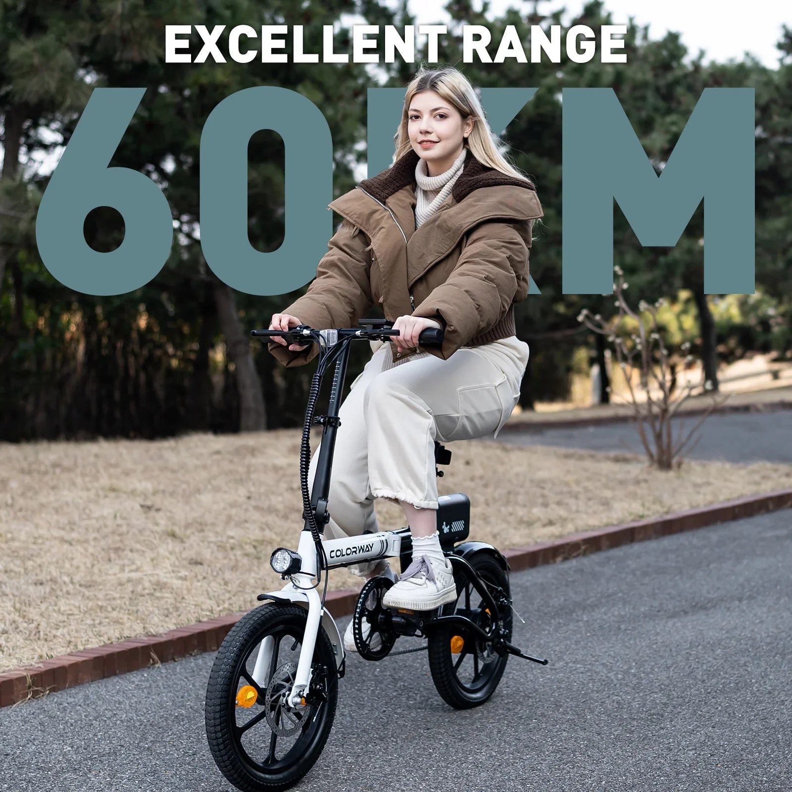 Folding Electric Bicycles, 16 inch  Bike 350W City -Bike Max. Range 16-37MILE for Adults