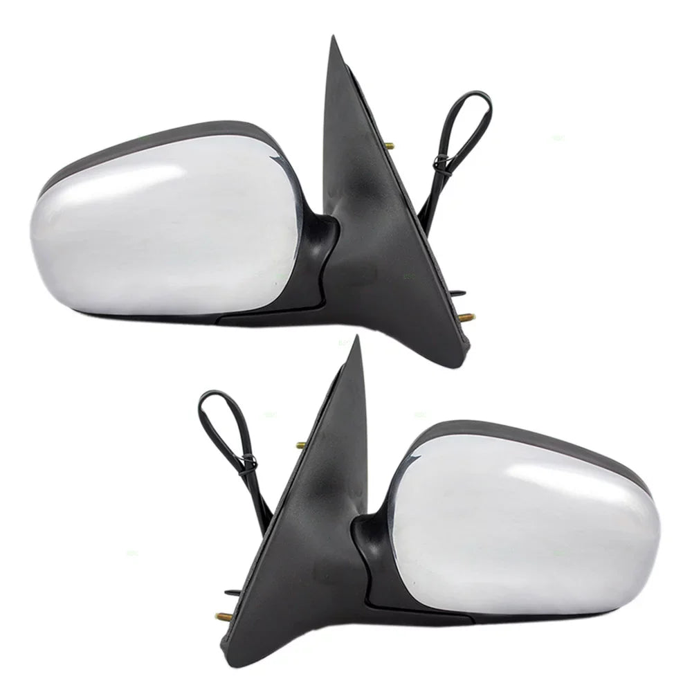 Brock Replacement Driver and Passenger Performance Upgrade Power Side View Mirrors with Chrome Compatible with 98-08 Crown Victoria Grand Marquis 6W7Z17683AA 6W7Z17682AA