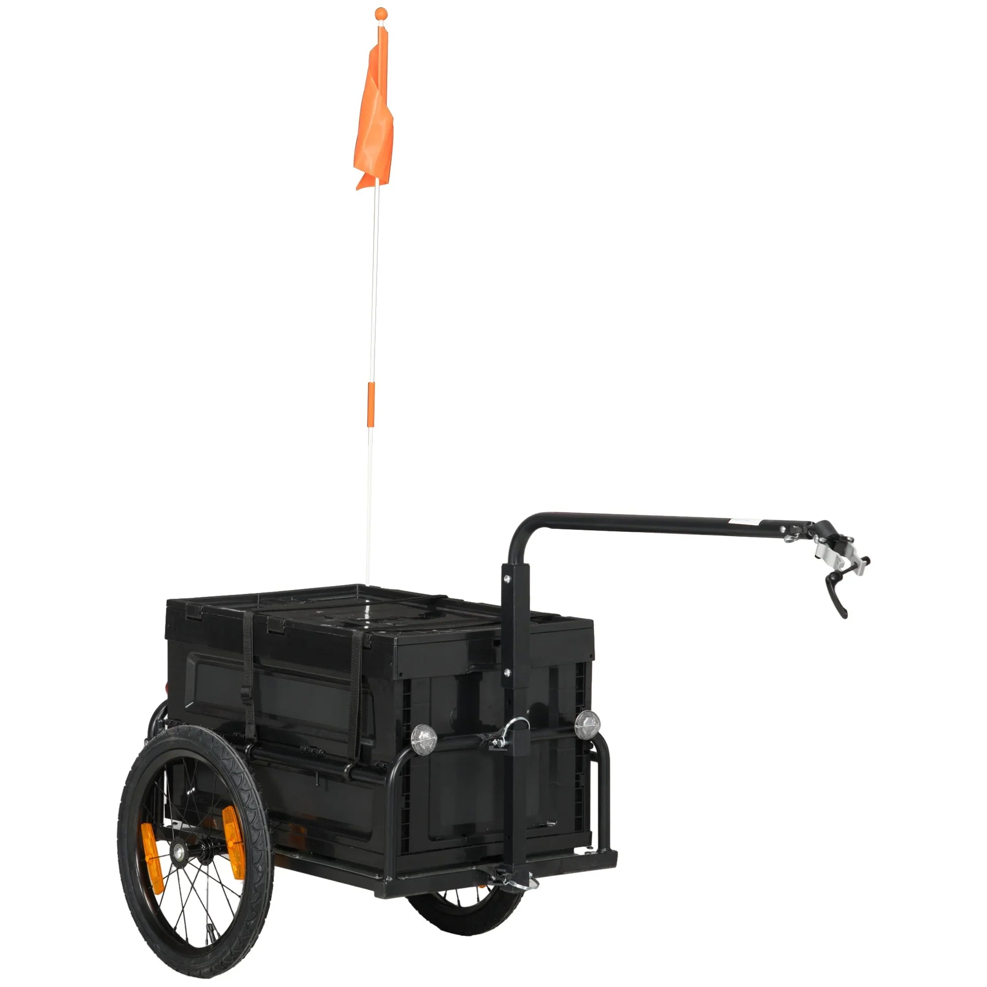 Aosom Bike Trailer Wagon with Removable Storage Box, Galvanized Bottom