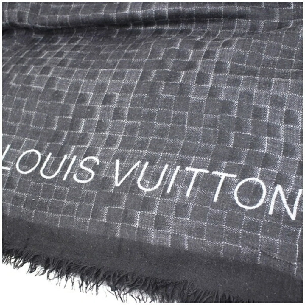 Pre-Owned Louis Vuitton Shawl Large Cashmere x Silk Black 401910 Women's (Good)