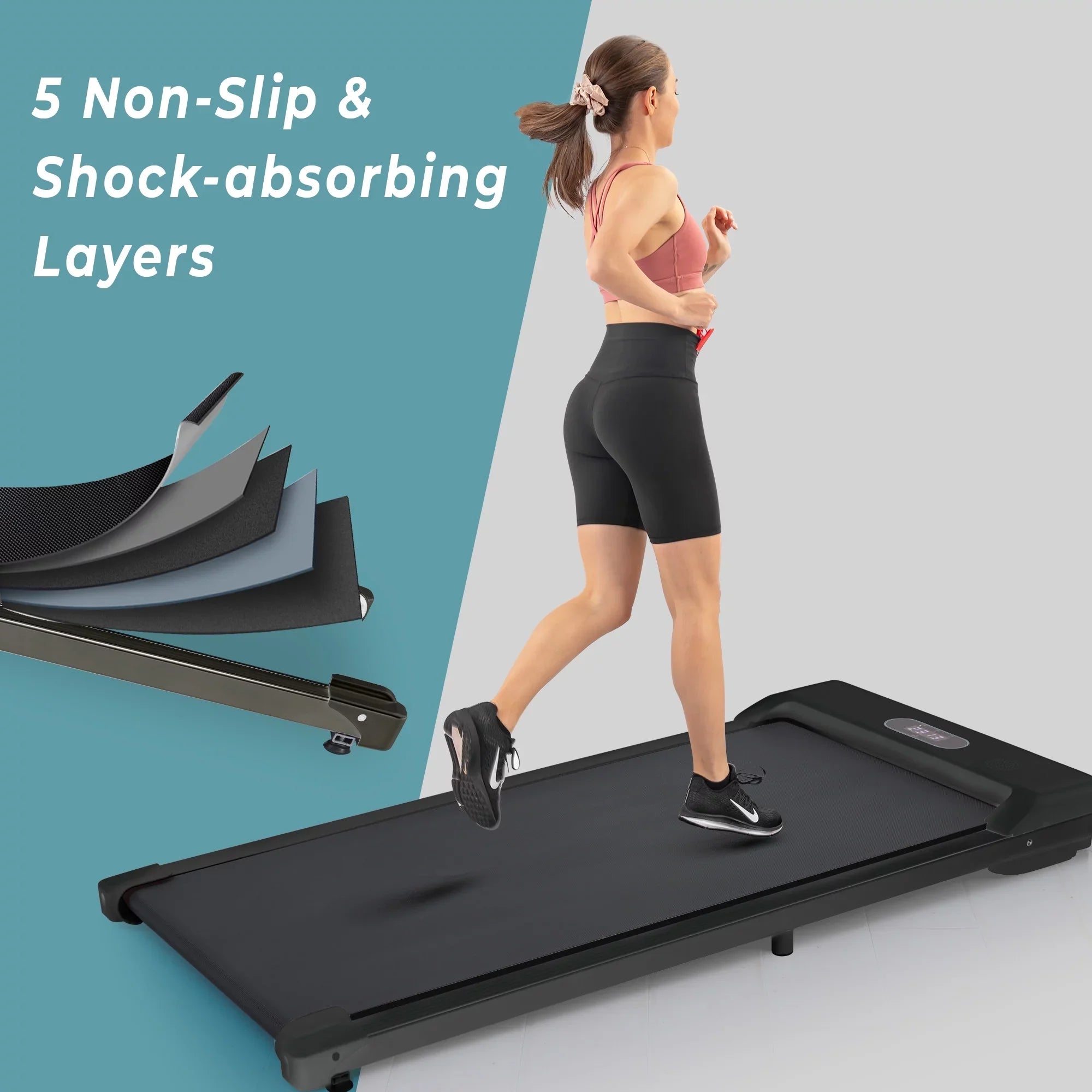 Walking Pad Treadmill,  Ultra-Quiet Under Desk Treadmill for Home Office Gym Use, 2.5HP Electric Treadmill with Bluetooth /speaker/Remote Control/Display, 2 in 1 Portable Walking Pad