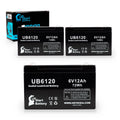 3x Pack - Compatible Tripp-Lite 850 Battery - Replacement  Universal Sealed Lead Acid Battery (6V, 12Ah, 12000mAh,  Terminal, , ) - Includes 6  to  Terminal Adapters