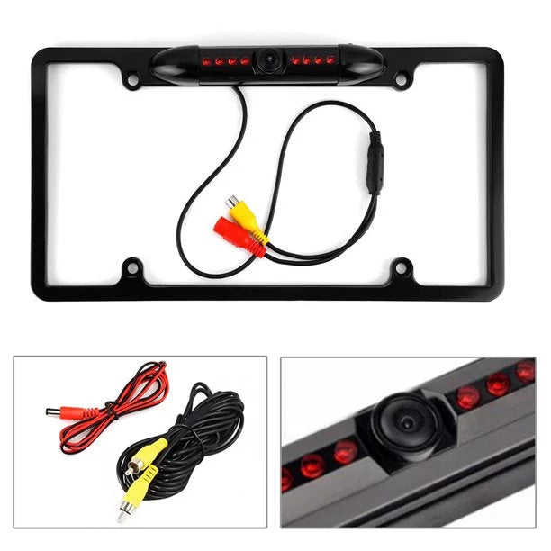 Backup Camera Rearview License Plate Frame for  - Black