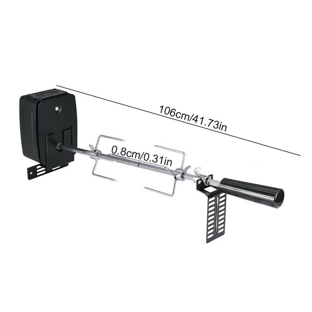 Electric Rotisserie  Grill Roaster Spit Rod Outdoor Barbecue Motor Kit Stainless Steel
