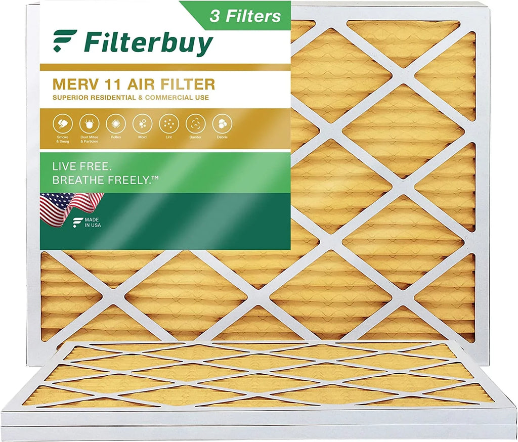 Filterbuy 14x18x1  11 Pleated   Furnace Air Filters (3-Pack)
