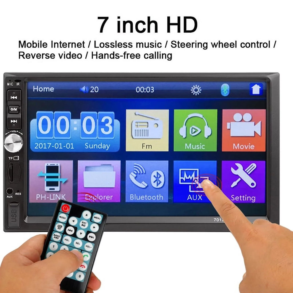 Polarlander Car Stereo Car Audio Double Din 7-inch  Touch Screen Car radio Player with Multimedia     /4/3 mirror link function Bluetooth with 4LED backup camera