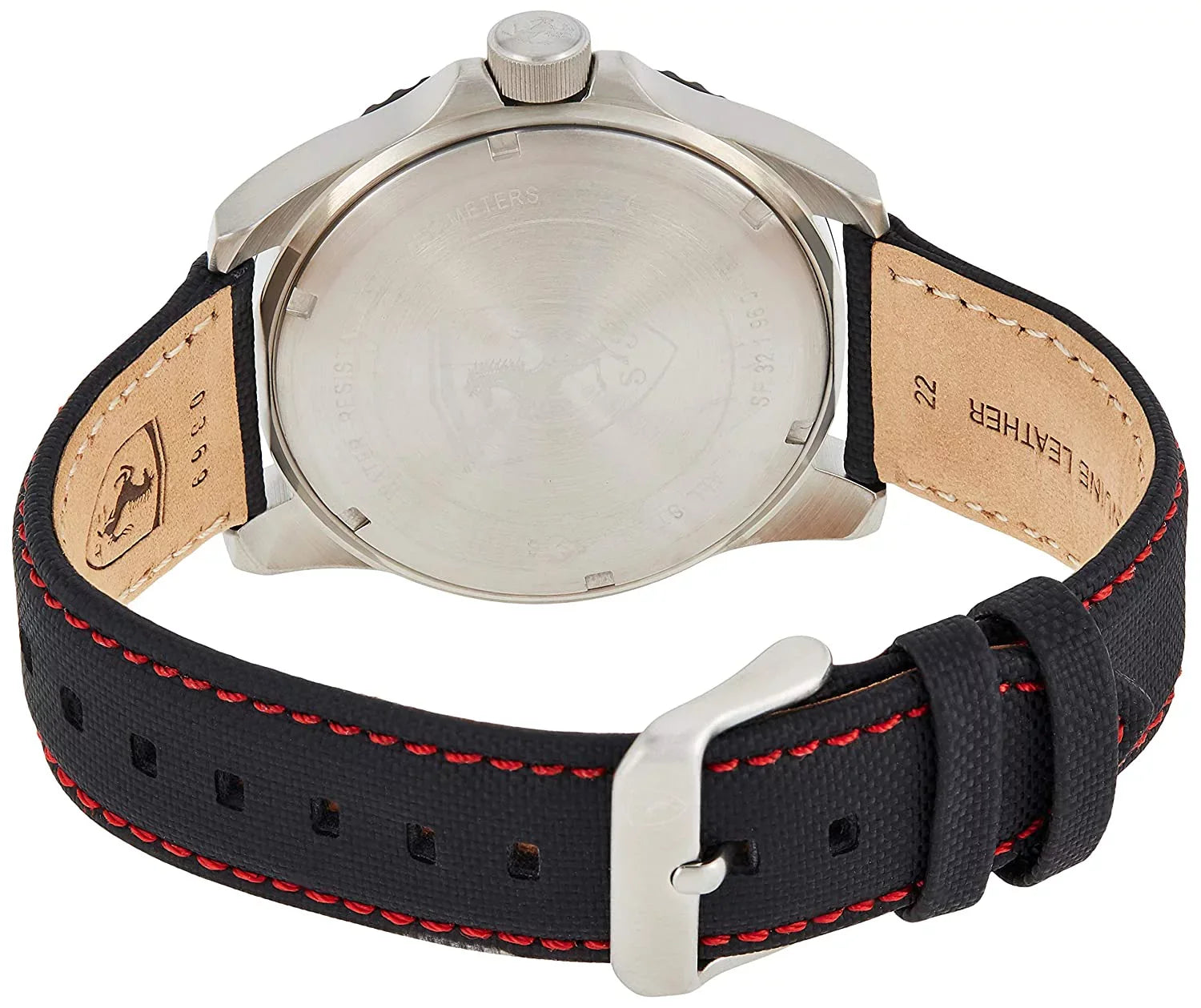 Ferrari Men's Scuderia  Kers Black Leather Strap 46mm Watch