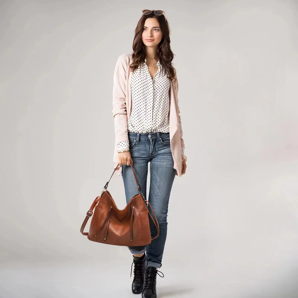 Women's Hobo Purse Vegan Leather Handbag Fashion Cross Shoulder Bag (Birthday, Valentine's Day, Mother's Day, Christmas, Graduation Gift)