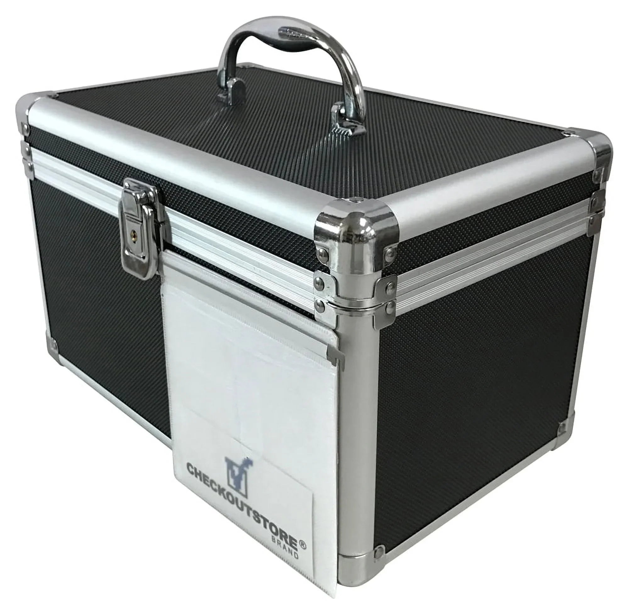 CheckOutStore Black Aluminum / Hanging Sleeves Storage Box (Holds 200 Discs)