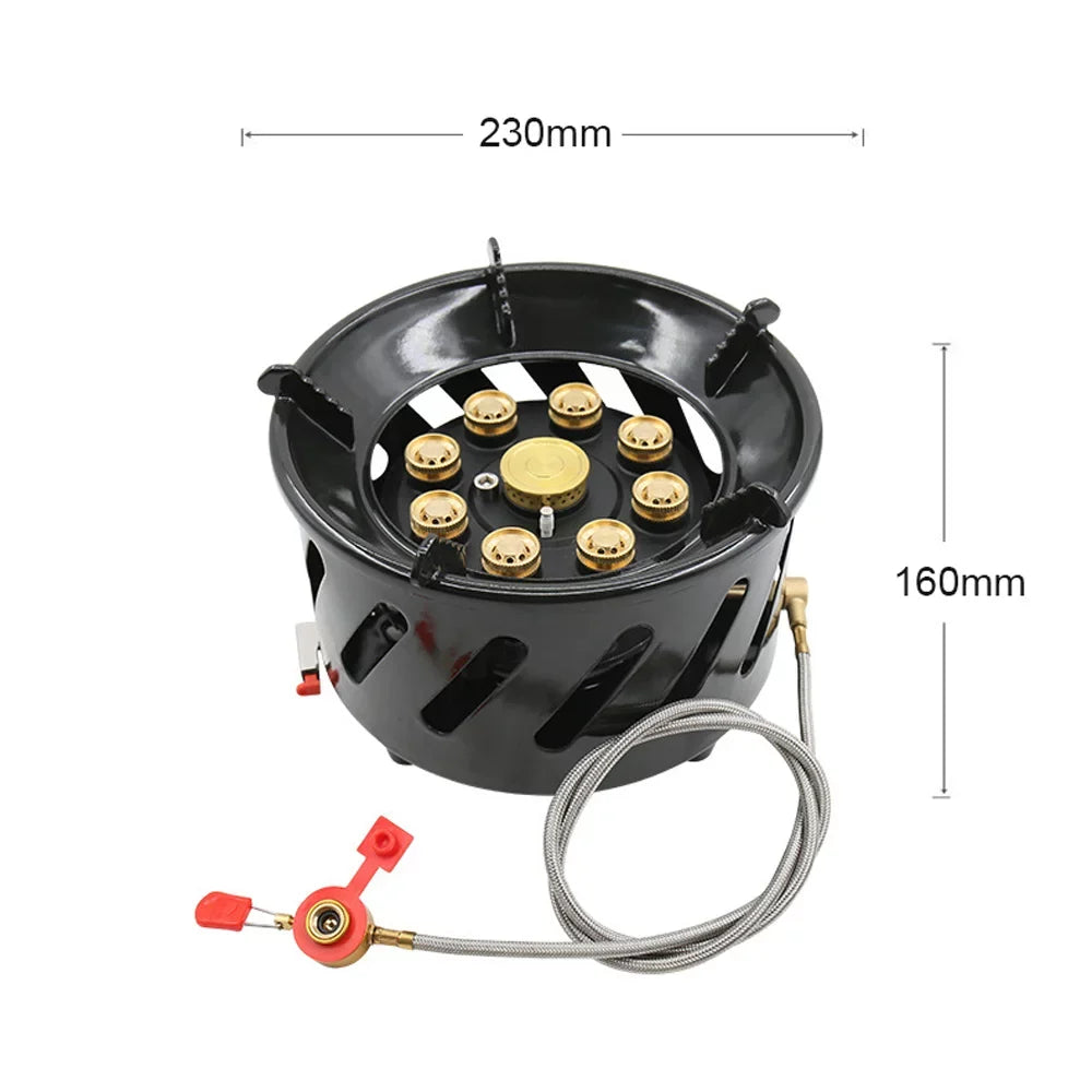 Stable Performance Camping Stove, 19800W Windproof Gas Stove for Cooking, Picnic, Hiking Outdoor Furnace