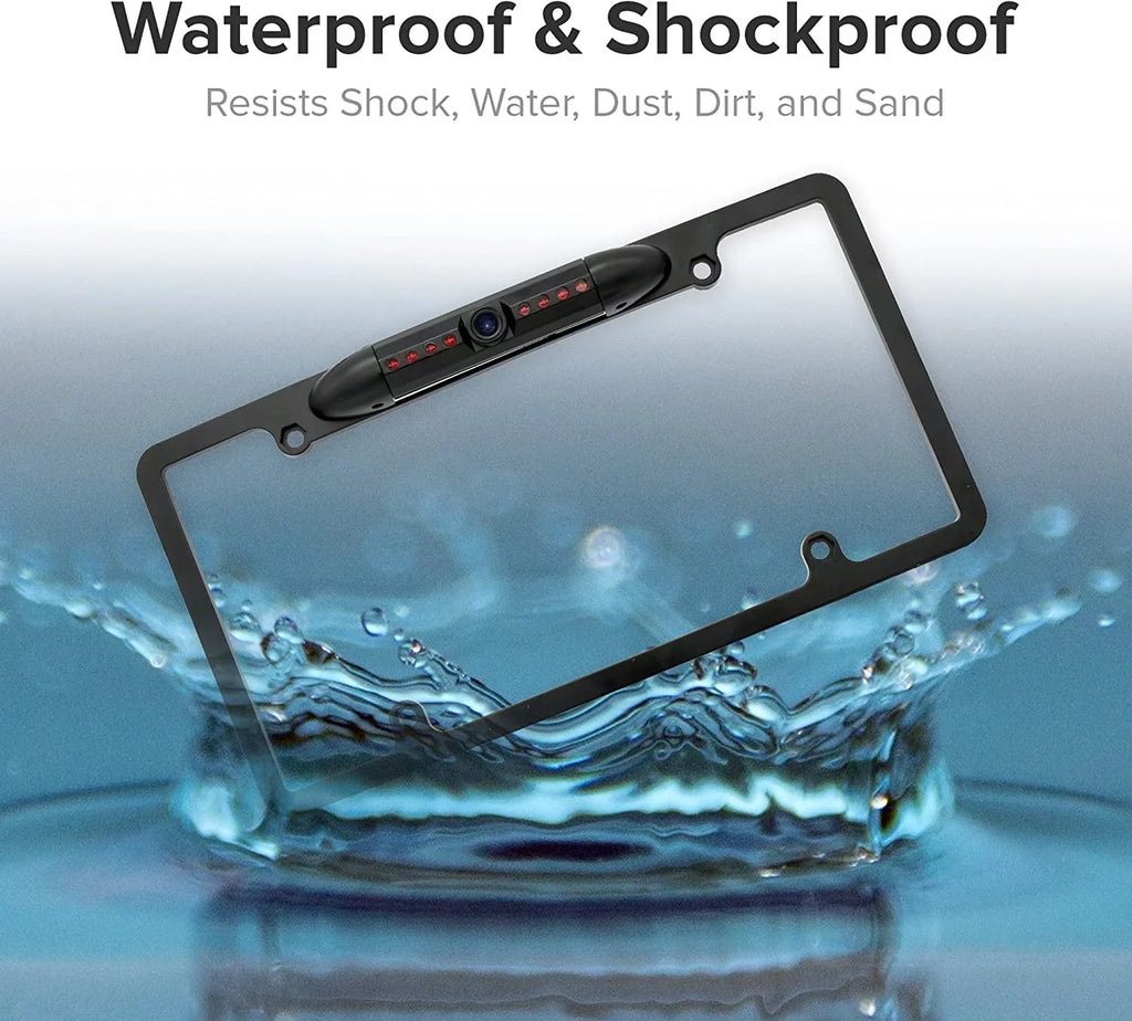 Backup Camera Rearview License Plate Frame for  - Black