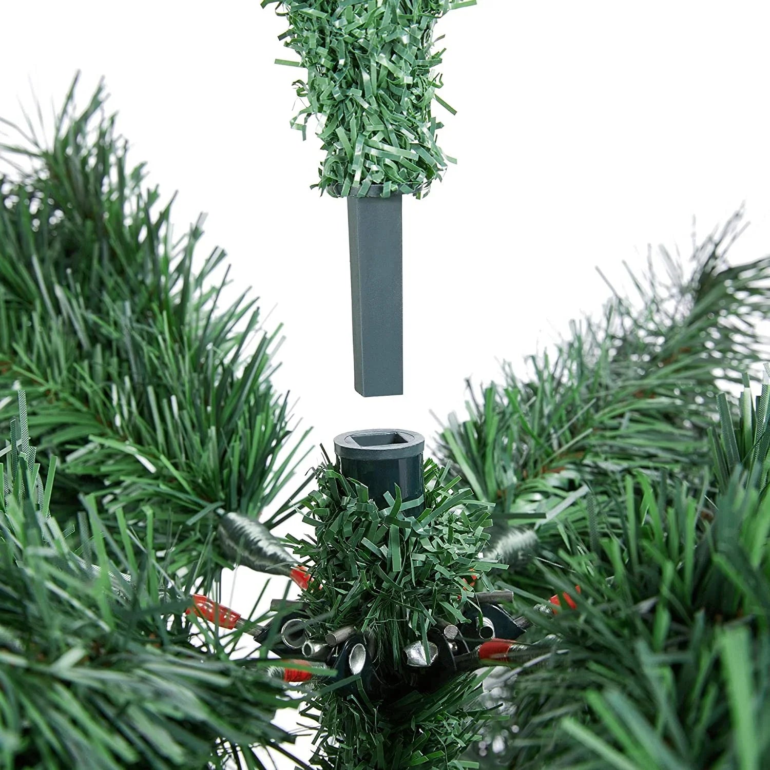 Artificial Christmas Tree Kingswood Fir Pencil Tree Includes Foldable Stand Holiday Decoration Slim Tree, 7.5Ft Green