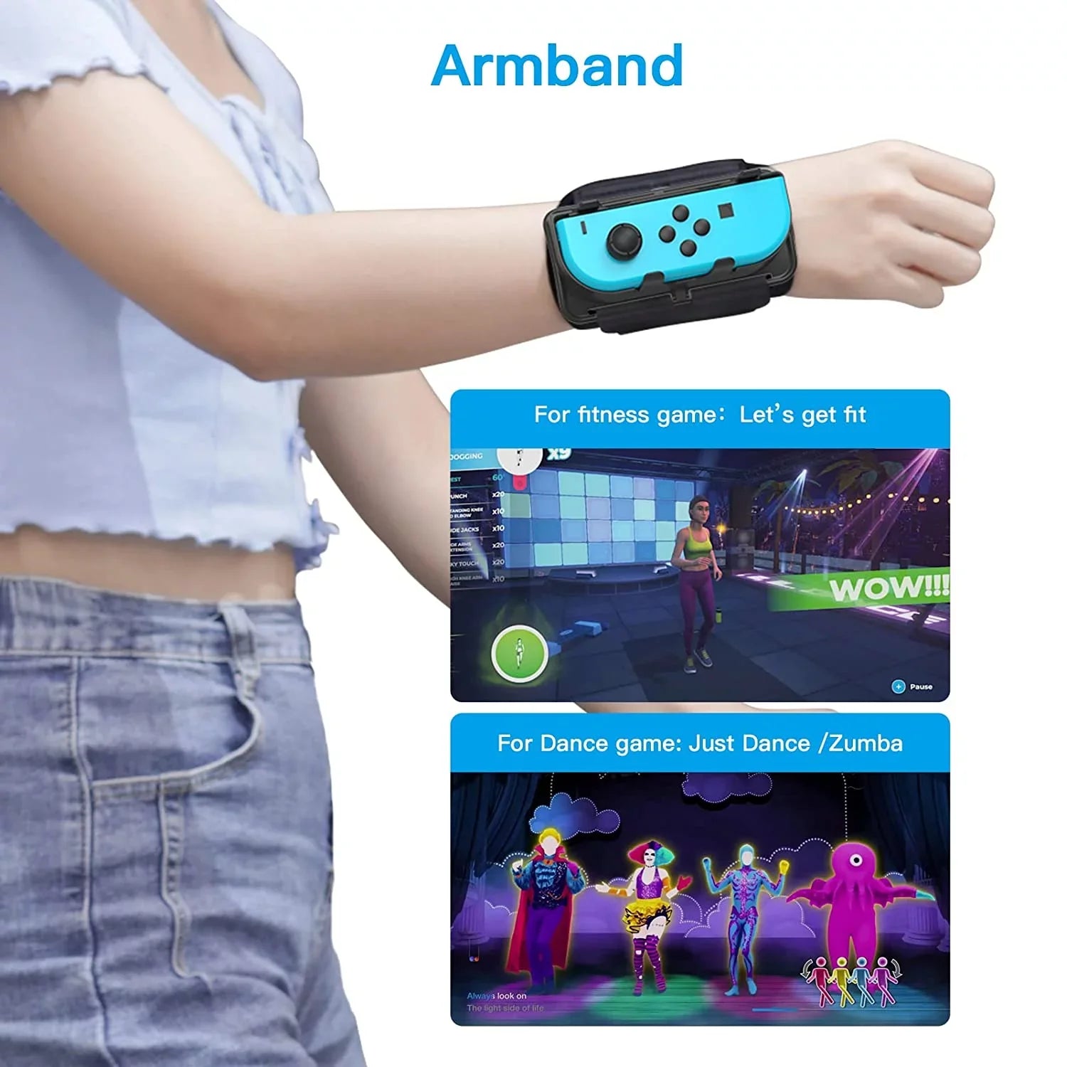 New Upgrade 2-in-1 Arm and Leg strap Compatible with Nintendo Switch Sports/Ring Fit Adventure/Just Dance