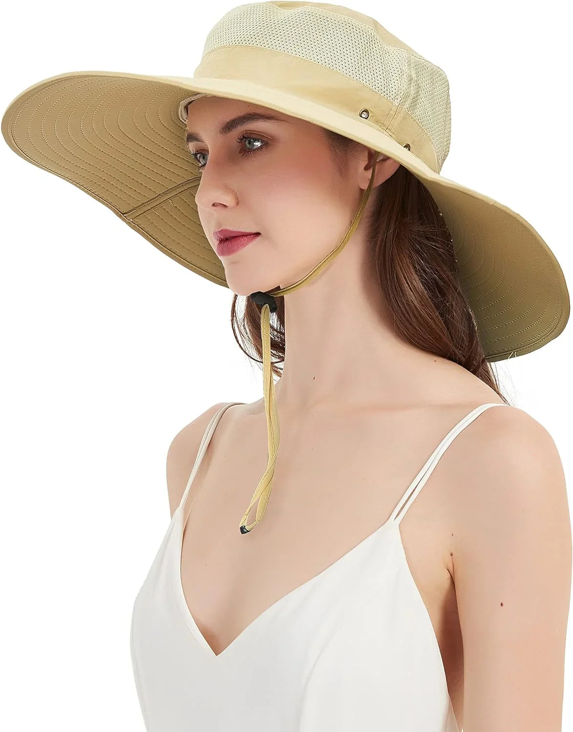 Super Wide Brim Sun Hat- 50+ Protection,Waterproof Bucket Hat for Fishing, Hiking, Camping,Breathable Nylon & Mesh