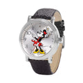 Disney Mickey Mouse Women's Articulating Hands Silver Vintage Alloy Watch, Diamond Stone on Dial, Black Sequins Strap, Adult Women Classic Watch
