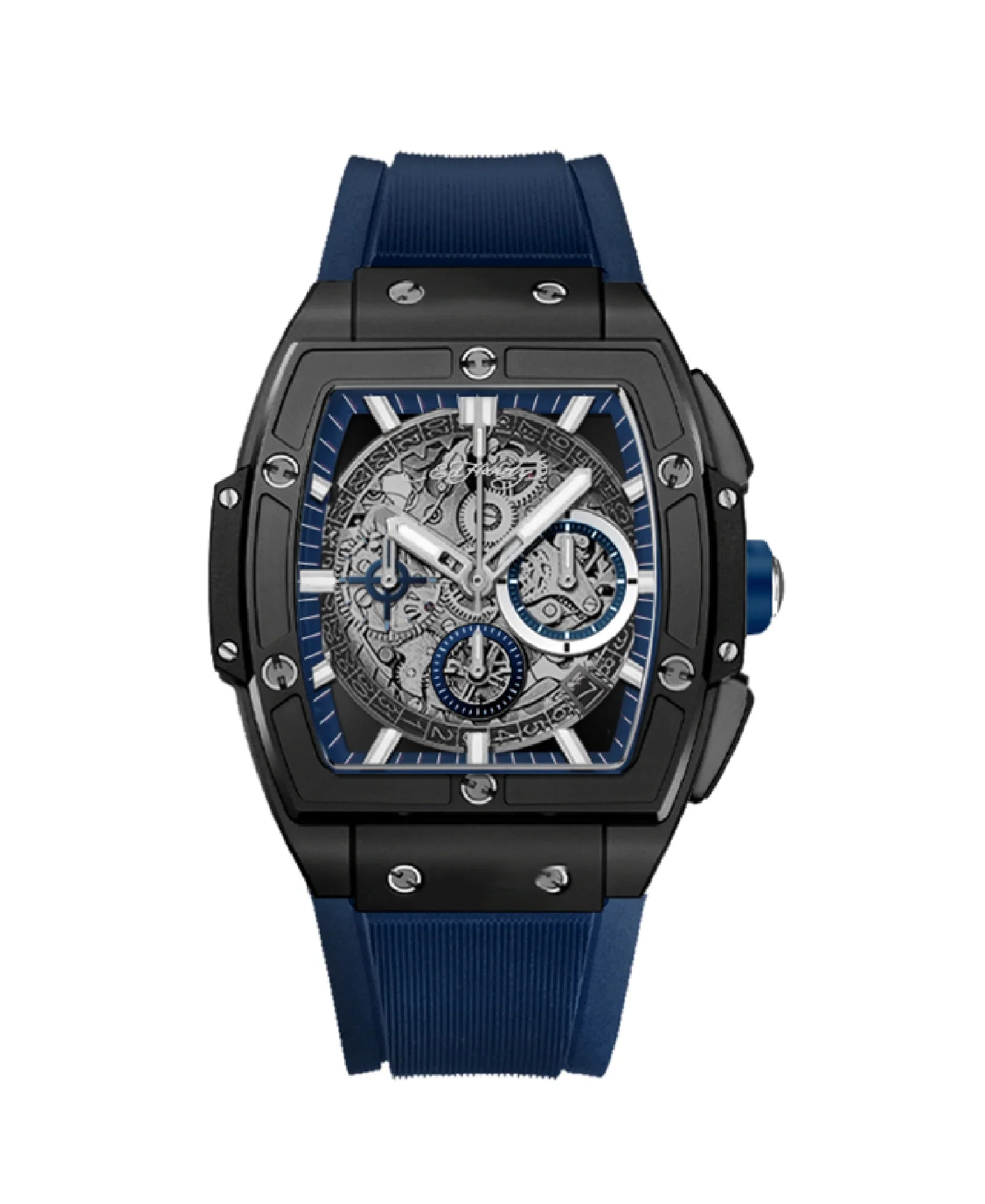 Ed Hardy Men's Navy/Silver Silicone Strap Singles Analog Watch