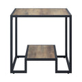 Idella End Table in Rustic Oak & Black Finish
