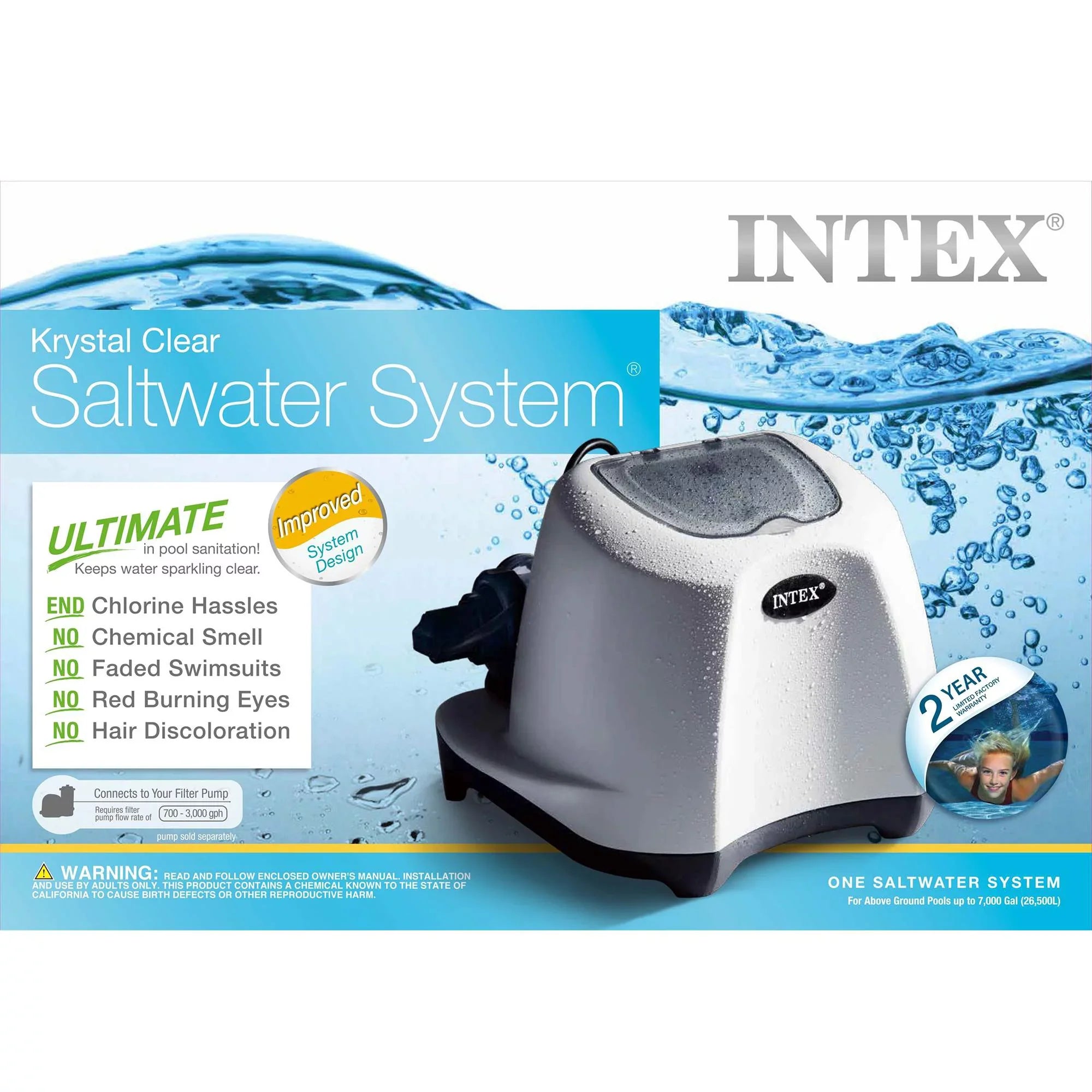 Intex Krystal Clear Saltwater System for Above Ground Swimming Pools (2 Pack)