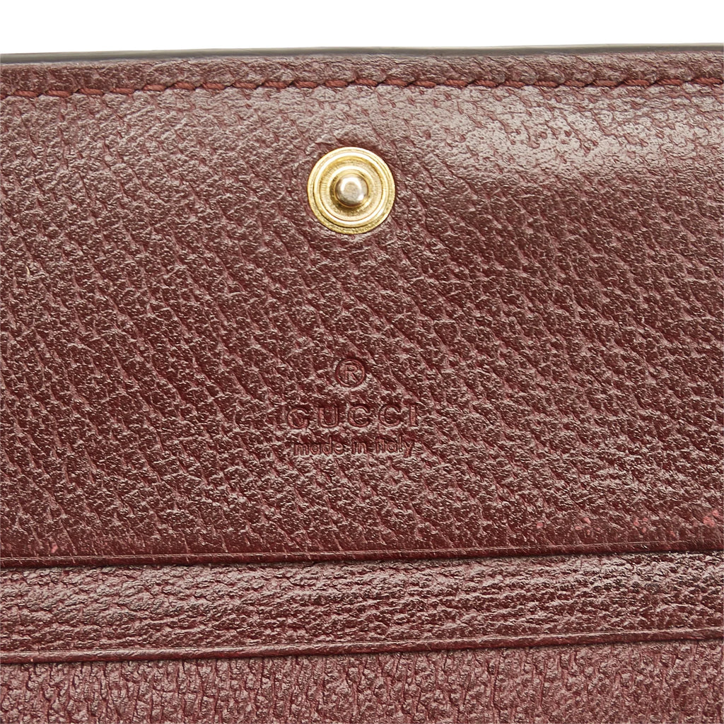 Pre-Owned Authenticated Gucci Ophidia Calf Leather Red Small Wallets Unisex (Good)