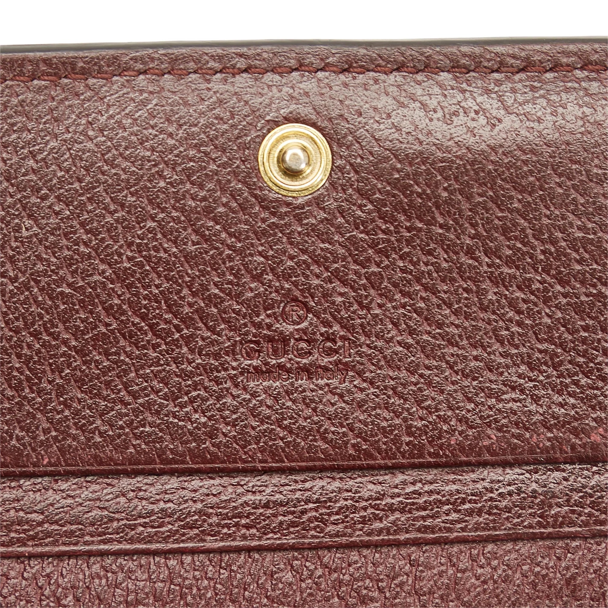 Pre-Owned Authenticated Gucci Ophidia Calf Leather Red Small Wallets Unisex (Good)