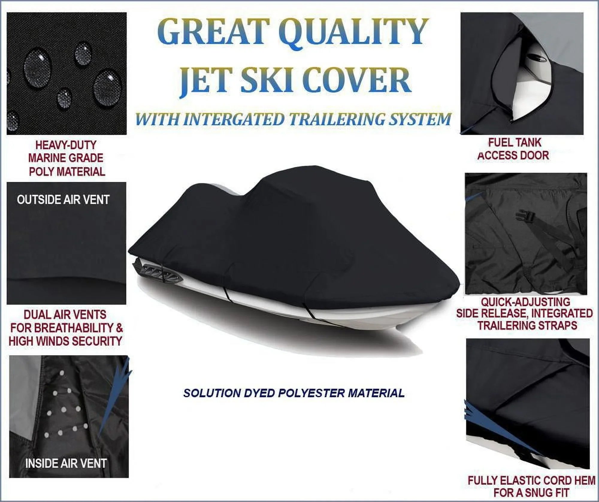 600  JetSki Cover Compatible for    Kawasaki Ultra 310X 2014 2015 2016 2017 2018 2019 2020 2021 2022