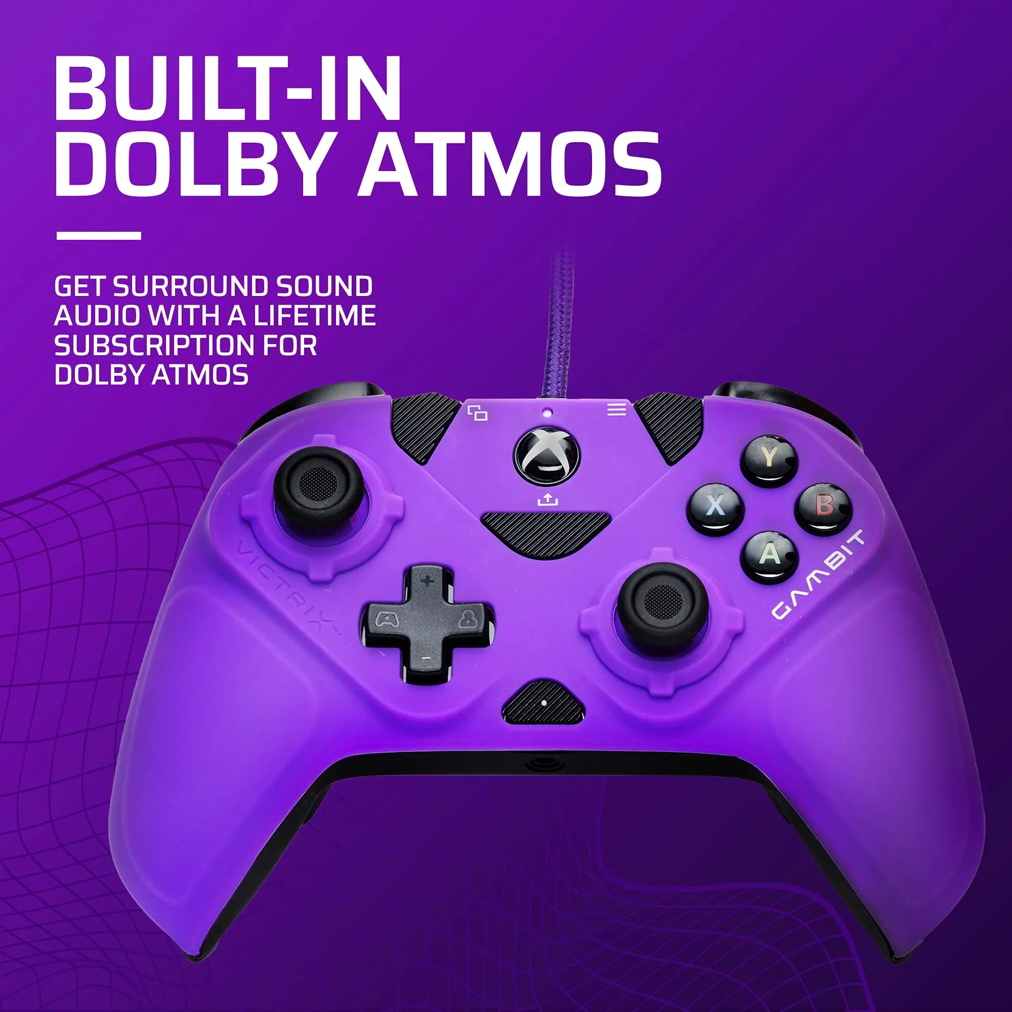 Gaming Victrix Gambit World's Fastest Xbox Controller, Elite Esports Design with Swappable Pro Thumb Sticks, Custom Paddles, Swappable White/Purple Faceplate for Xbox Series