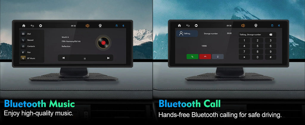 Portable Wireless Carplay & Android Auto Car Stereo, 10.26 Inch Full  Car Touch Screen Portable Car Radio Receiver Backup Camera