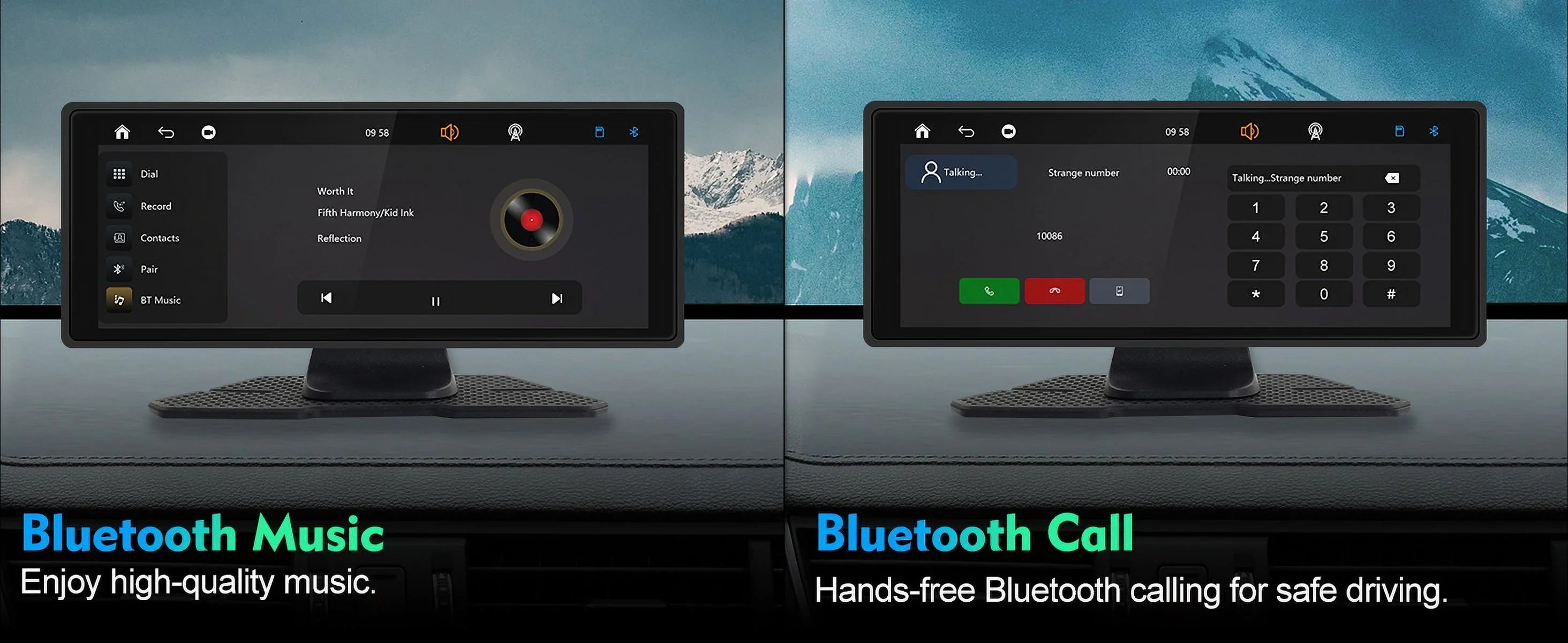 Portable Wireless Carplay & Android Auto Car Stereo, 10.26 Inch Full  Car Touch Screen Portable Car Radio Receiver Backup Camera