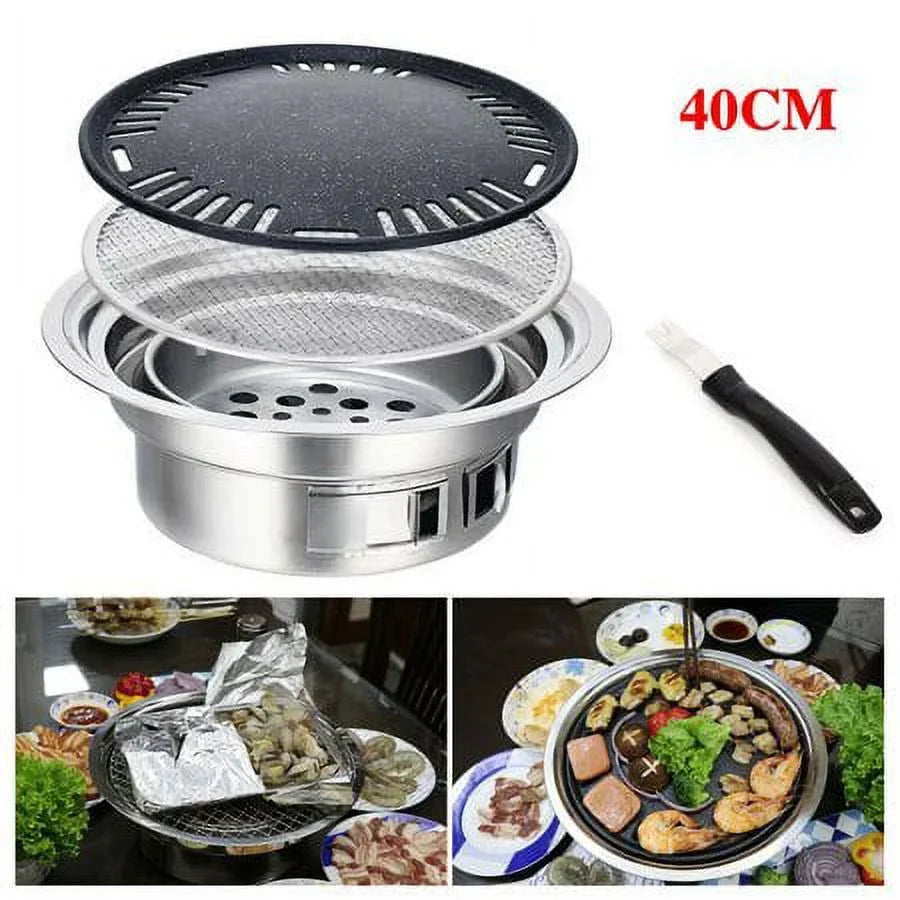 Japanese Korean Stainless Hibachi  Picnic Table Grill Barbecue Stove Cooker