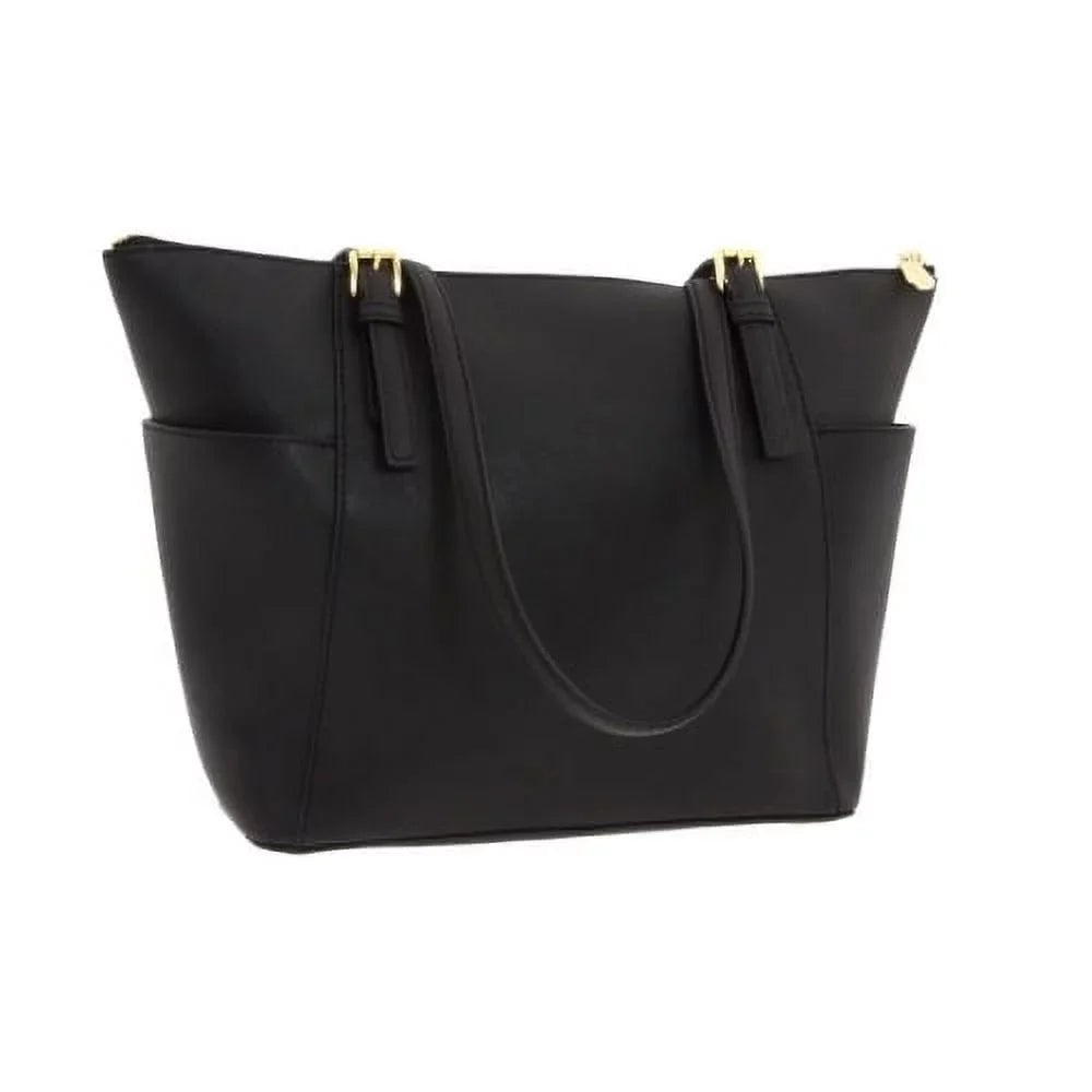 Michael Kors Jet Set Travel Med. Top Zip Saffiano Tote - Black - 30F2GTTT8L-001