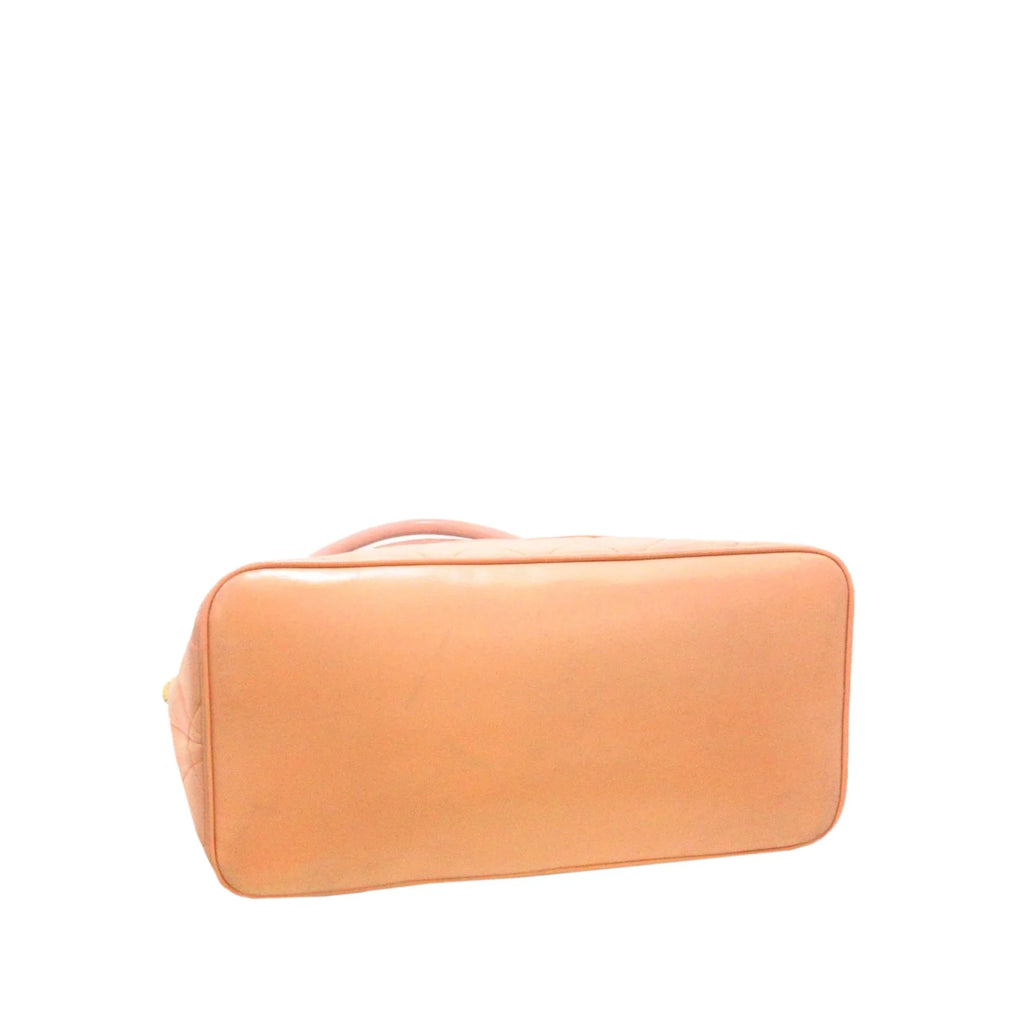 Pre-Owned Authenticated Chanel Lambskin Medallion Tote Leather Orange Tote Bag Women (Good)
